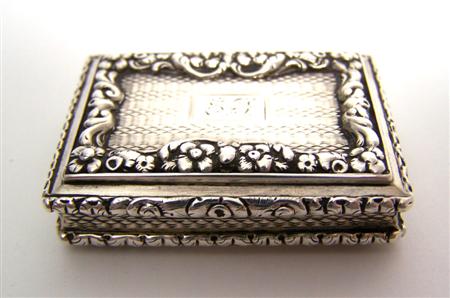 Appraisal: A Victorian vinaigrette Nathaniel Mills Birmingham of rectangular outline the