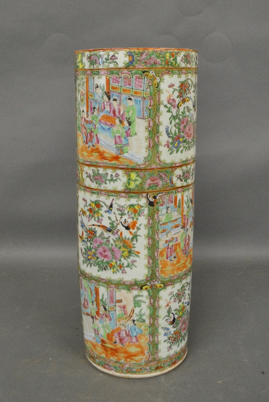 Appraisal: - Chinese Rose Medallion porcelain umbrella stand c h x