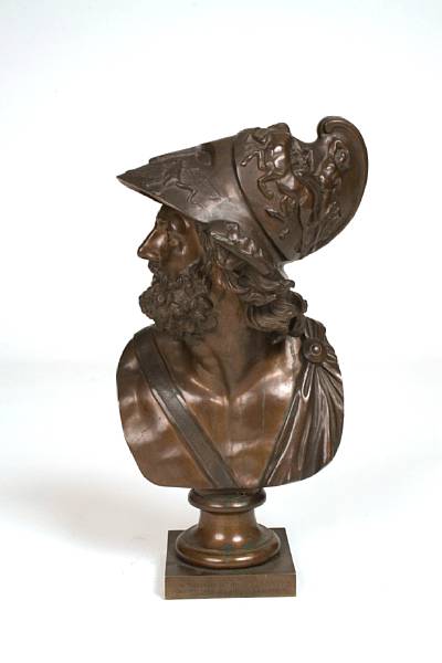 Appraisal: A bronze bust of Apollo height in