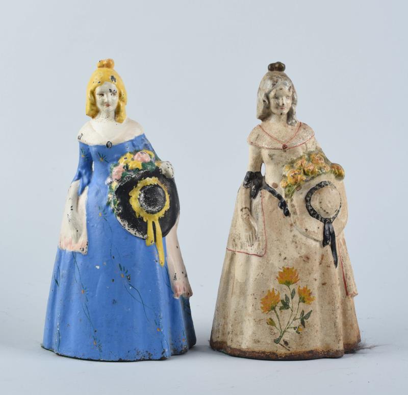 Appraisal: Cast Iron Colonial Women With Hat Doorstops National Foundry Condition