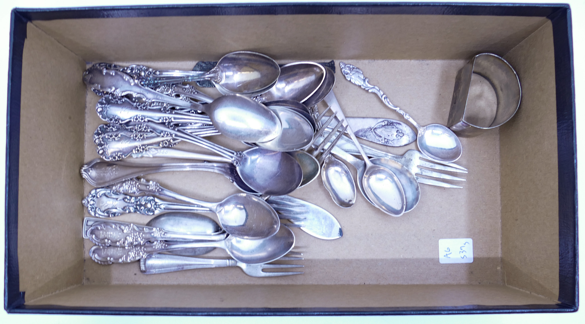 Appraisal: Box Antique Ornate Sterling Flatware etc - Grams TW