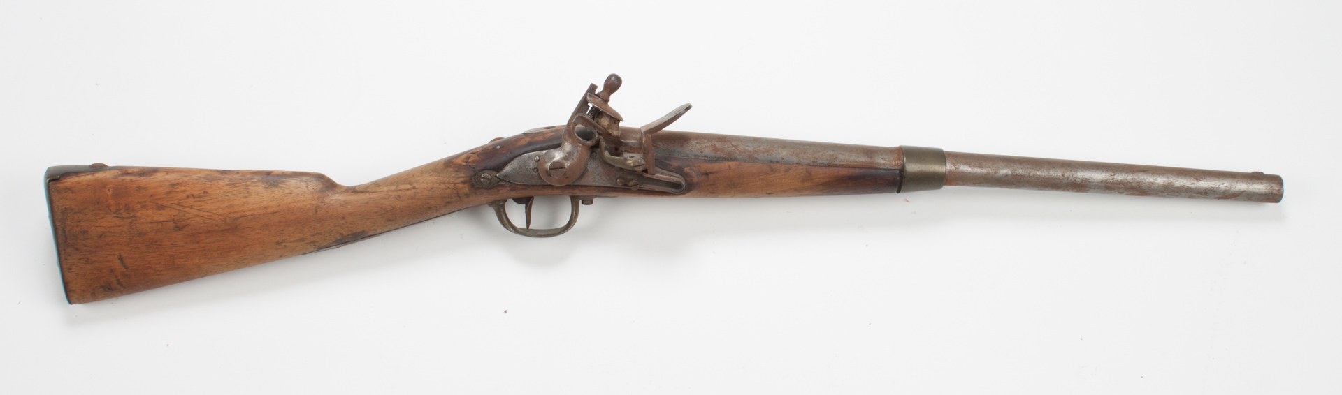 Appraisal: French military flintlock carbine musket first half th century cal