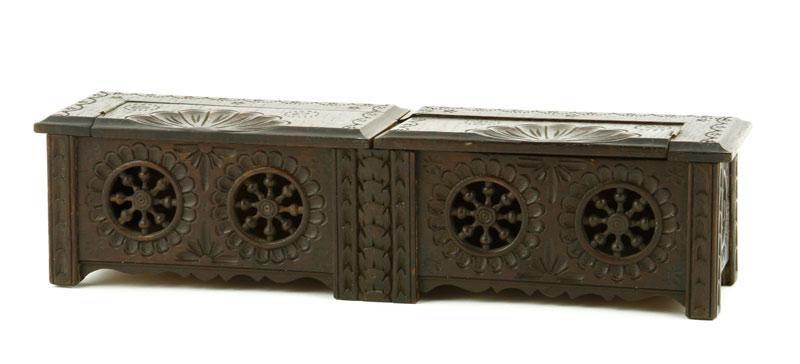 Appraisal: - th C Chip Carved Trinket Box th Century chip