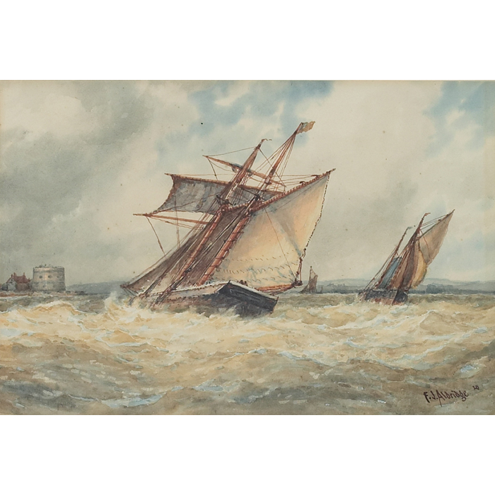 Appraisal: Frederick James Aldridge British - ''The Solent '' watercolor ''