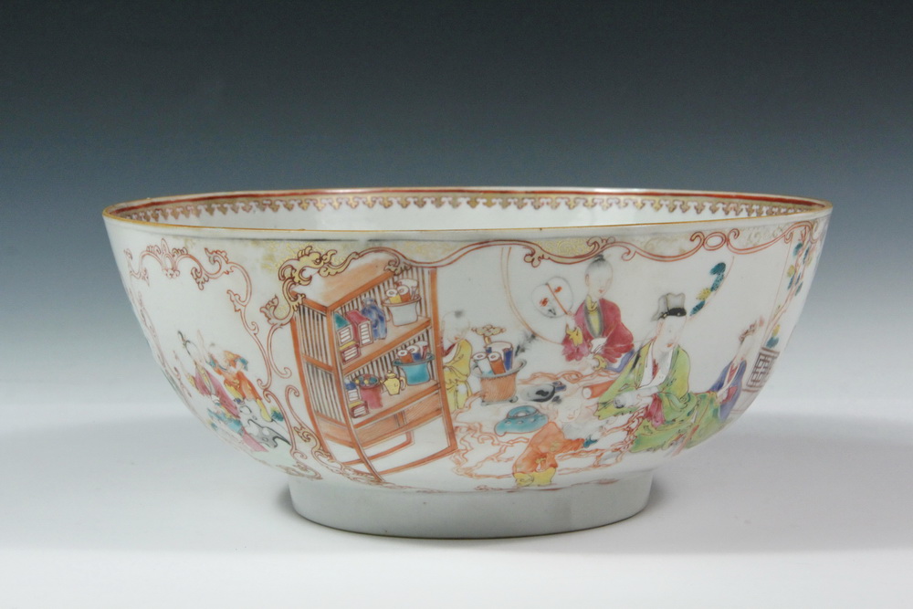 Appraisal: CHINESE EXPORT PUNCH BOWL - Small Porcelain Punch Bowl in