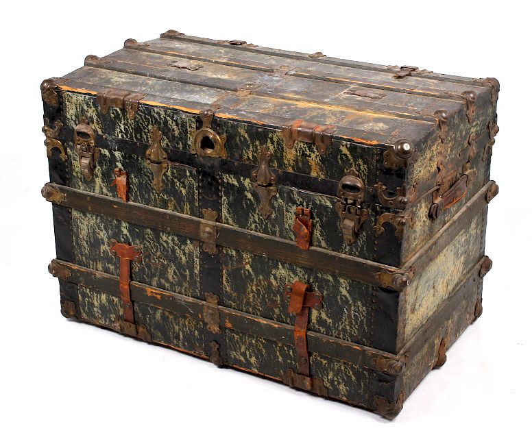 Appraisal: Mid th Century Steamer Travel Trunk Featured in this lot