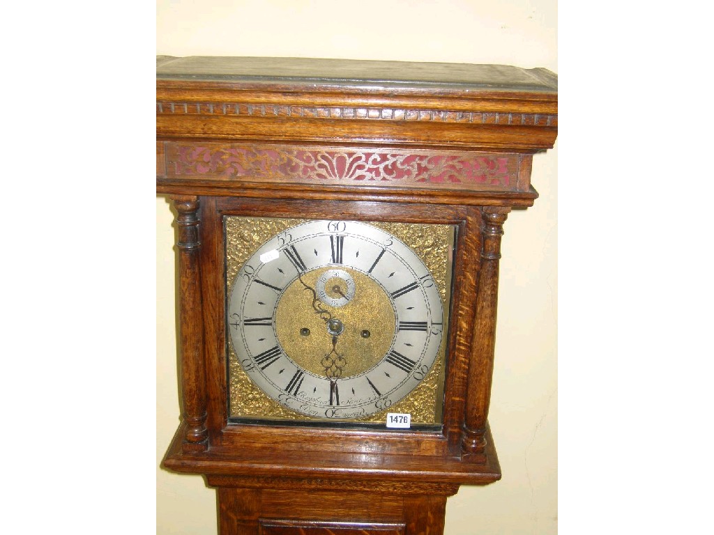 Appraisal: A th century oak longcase clock the square hood with