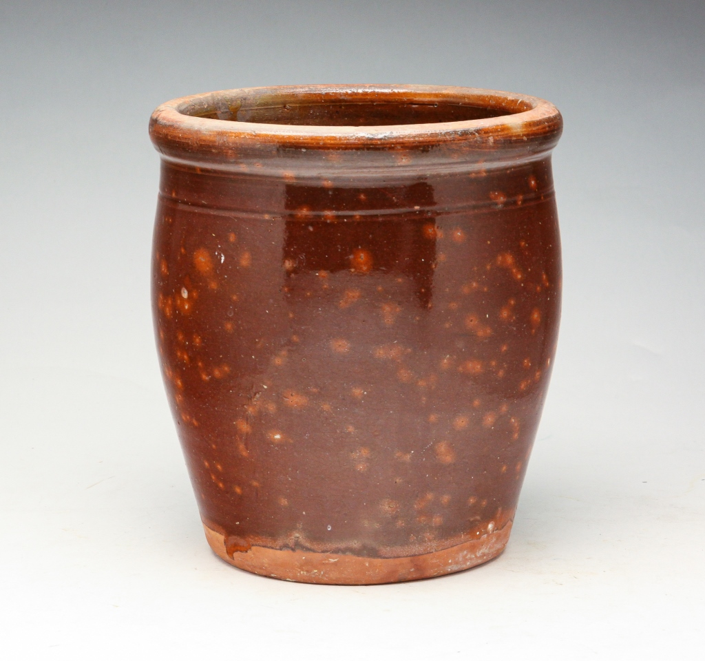 Appraisal: NEW ENGLAND REDWARE CROCK Probably Gonic New Hampshire mid th