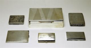 Appraisal: Sterling Silver Cigarette Holders Box ENGLAND UNITED STATES TH CENTURY