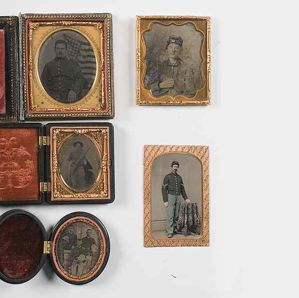 Appraisal: Group of Civil War Other Militaria Cased Images Lot of