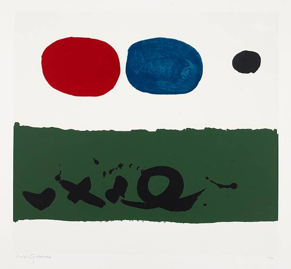 Appraisal: Adolph Gottlieb American - Green Foreground AAA Silkscreen printed in