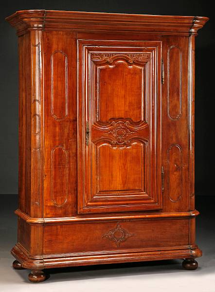 Appraisal: A Louis XV walnut armoire mid th century The stepped