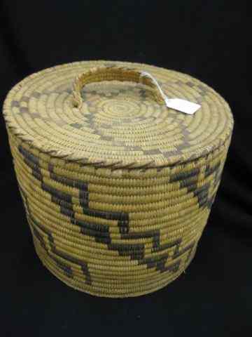 Appraisal: Indian Covered Basket decorated '' diameter '' deep