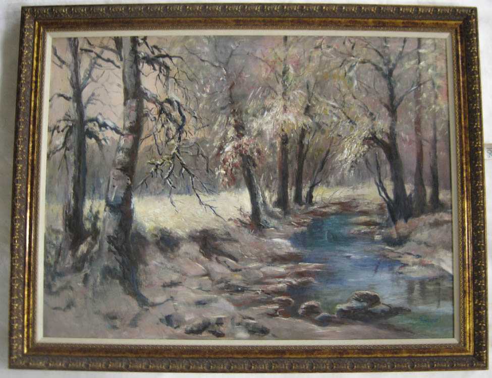 Appraisal: GABRIEL FONTAINE OIL ON CANVAS France born Forest stream in