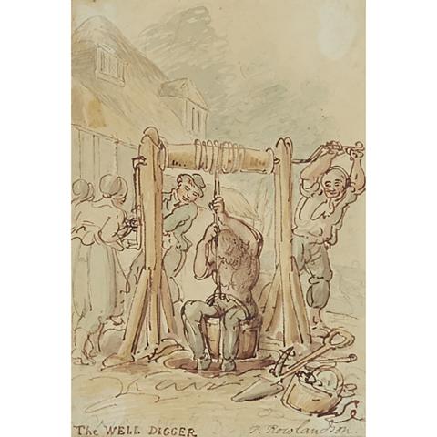 Appraisal: Follower of Thomas Rowlandson - THE WELL DIGGER British Watercolour