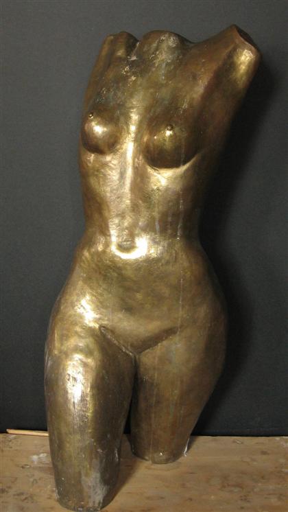 Appraisal: CARL LINDBORG american - WOMAN'S TORSO Metal with gold patina