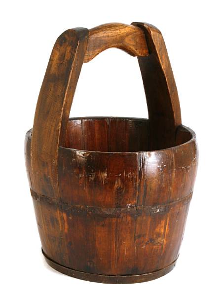 Appraisal: A mixed wood peat bucket th century height in diameter