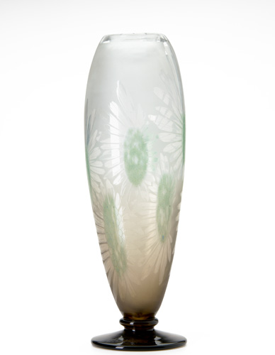 Appraisal: CHARLES SCHNEIDER LE VERRE FRANCAIS Charder acid-etched vase decorated with