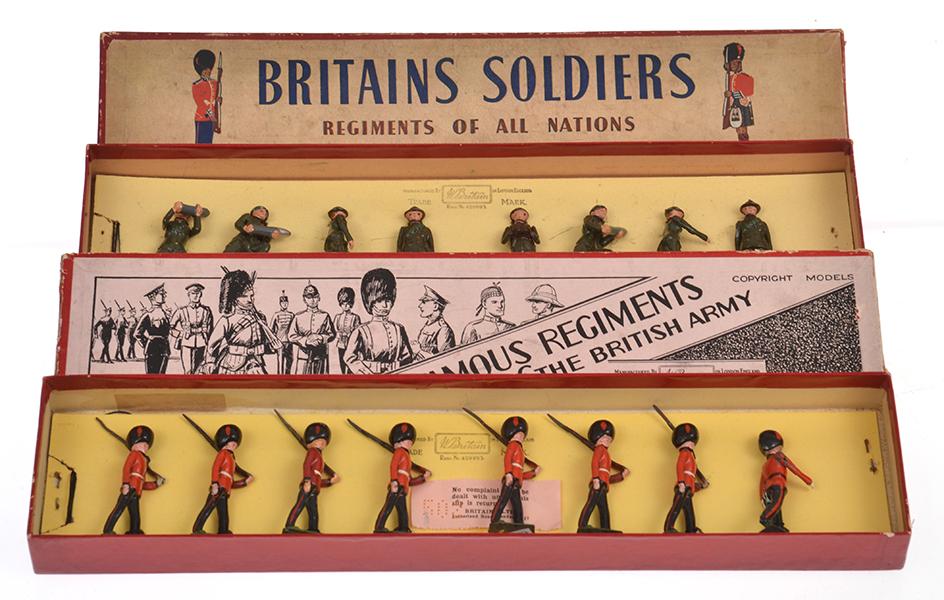 Appraisal: X BRITAINS SETS INCLUDING COLDSTREAM GUARDS-TOUCH UPS AND ROYAL ARTILLERY-REPAIRS