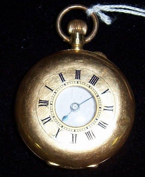 Appraisal: A lady's half hunter pocket watch the case with blue