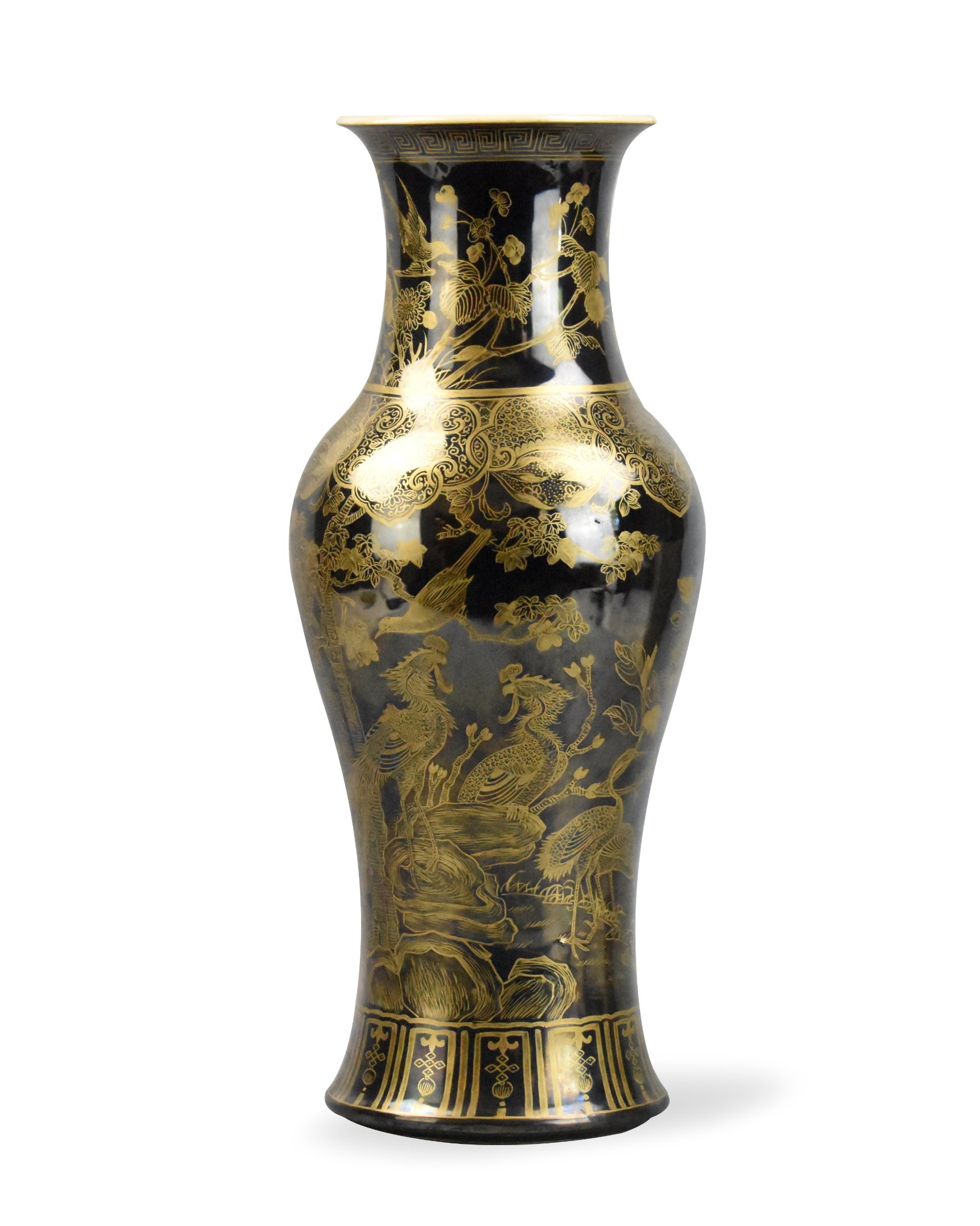 Appraisal: A Chinese gilt mirror black glazed vase dating from the