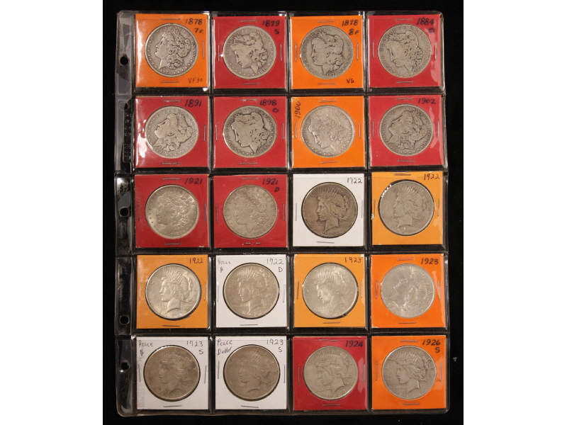 Appraisal: Morgan and Peace Silver Dollars - different includes TF and