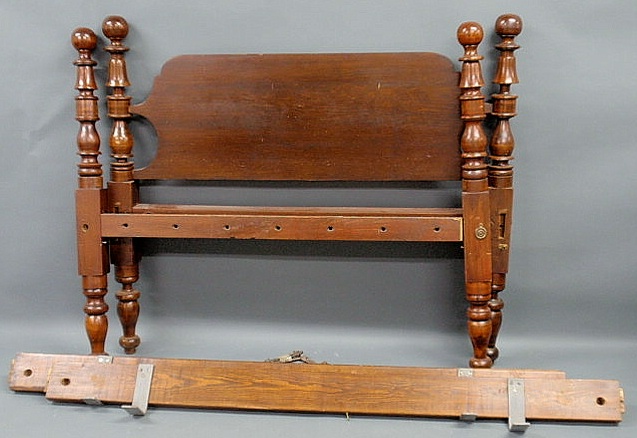 Appraisal: Maple rope bed th c h x w rails replaced