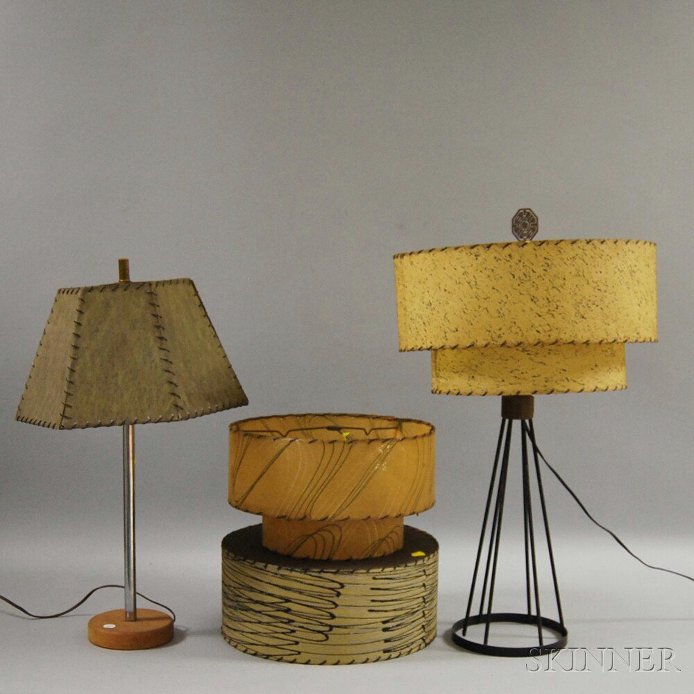 Appraisal: Two Mid-Century Table Lamps one with chromed metal standard and