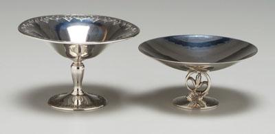 Appraisal: Two Tiffany sterling compotes one with acanthus and scroll border