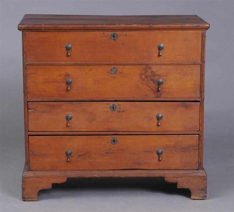 Appraisal: AMERICAN CHIPPENDALE PINE BLANKET CHEST The hinged top with applied