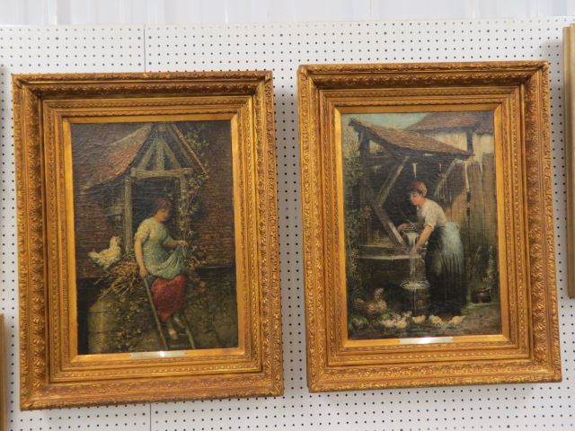 Appraisal: Herdricus Jacobus Burgees pair of oils pair of scenes with