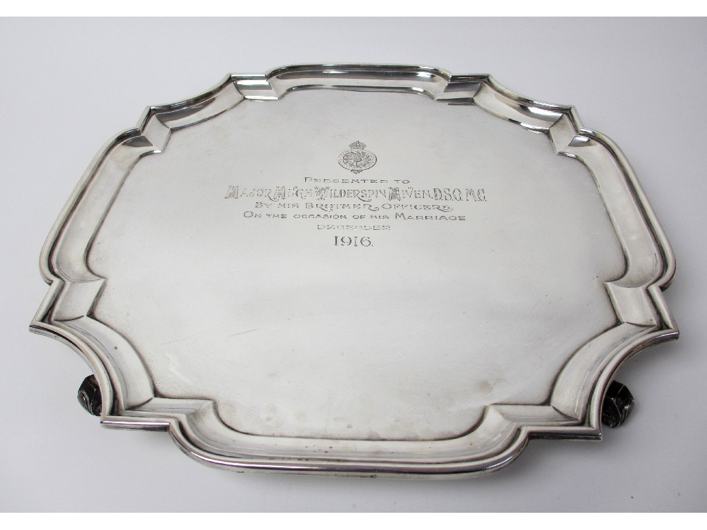 Appraisal: Of Military Interest - A silver presentation salver by Charles