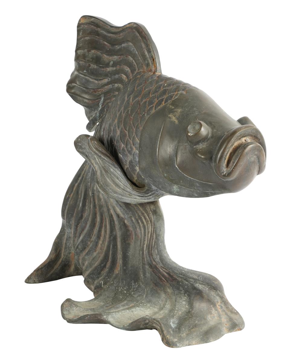 Appraisal: BRONZE KOI FISH FIGUREunsigned inches wide inches deep inches high