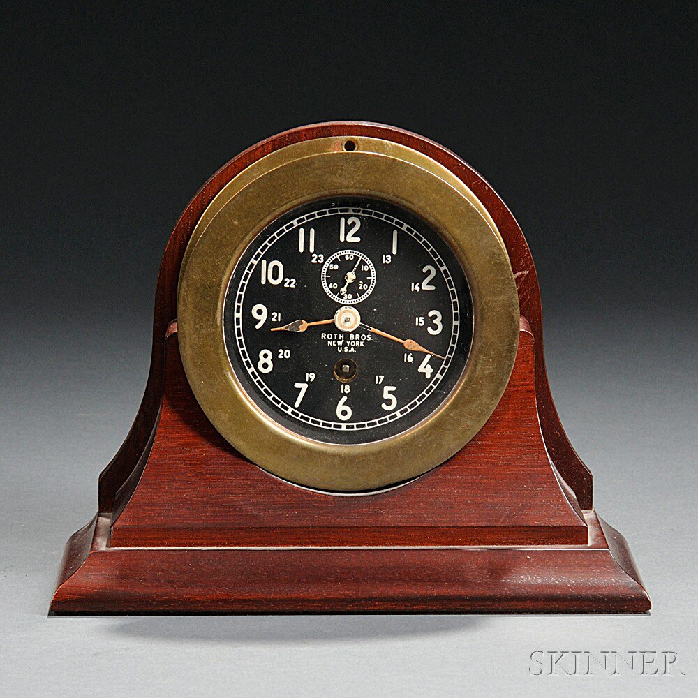 Appraisal: Seth Thomas Brass Ship's Clock for Roth Brothers New York