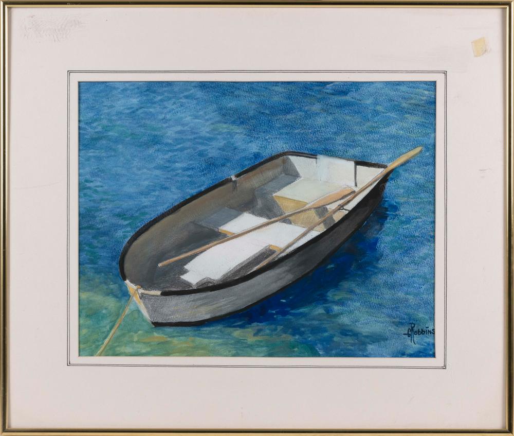 Appraisal: GEORGE ARTHUR ROBBINS CAPE COD MASSACHUSETTS - MOORED DINGHY WATERCOLOR