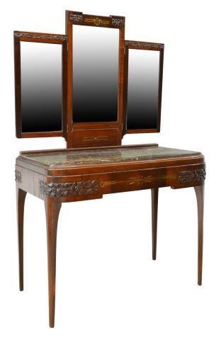 Appraisal: Italian Art Nouveau Stile Floreale rosewood vanity dressing table attributed