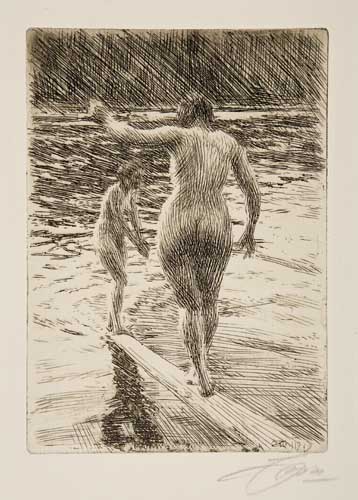 Appraisal: ANDERS ZORN Balance Etching x mm x inches full margins