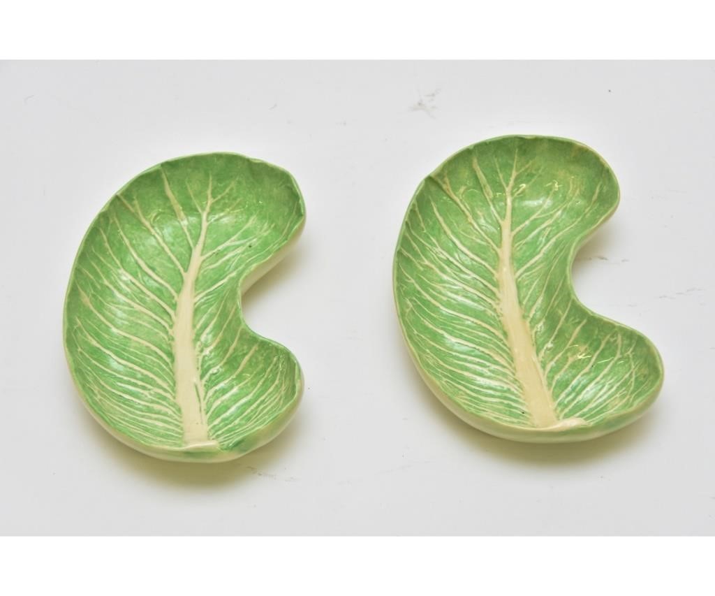 Appraisal: Two rare Dodie Thayer kidney-shaped lettuce ware salad dishes h