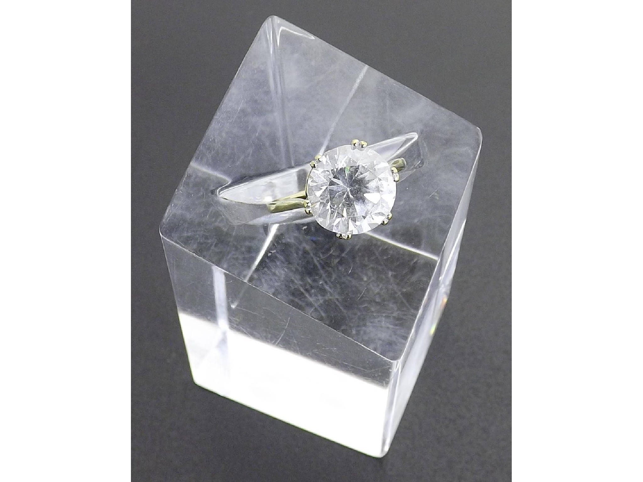 Appraisal: Large ct solitaire ring gm ring size M N