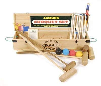 Appraisal: Jaques London A modern croquet set in a pine box