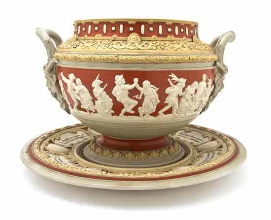 Appraisal: A Mettlach Tureen and Underplate the tureen of low baluster