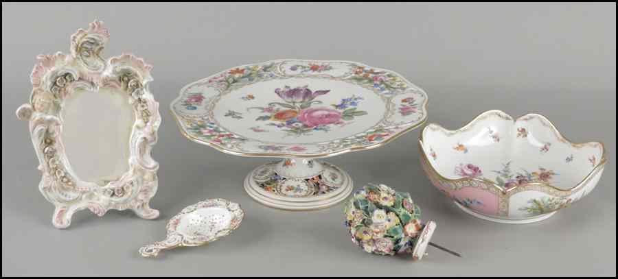 Appraisal: DRESDEN PORCELAIN BOWL Together with a Dresden porcelain cake plate