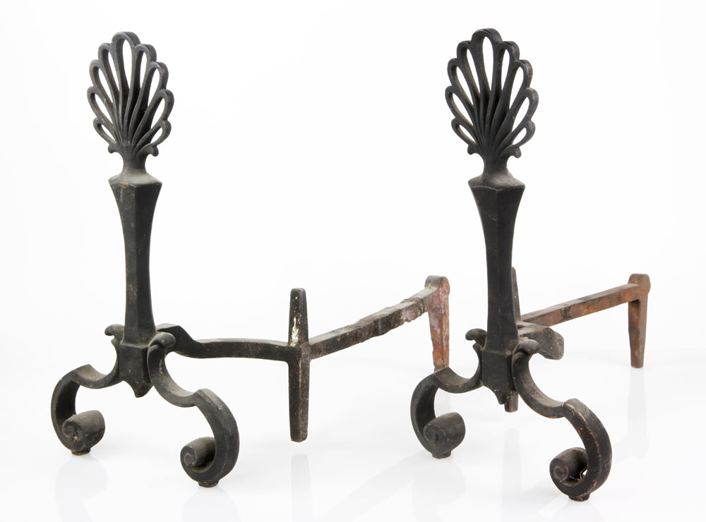 Appraisal: - Pr Andirons Pair of andirons Provenance From a MA