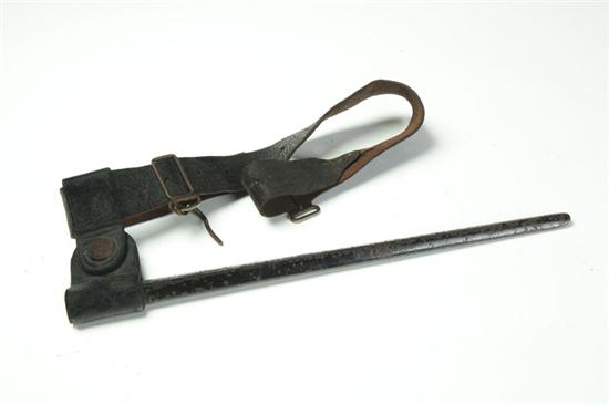 Appraisal: INDIAN WARS-ERA BELT Unmarked leather with sword and bayonet hitches