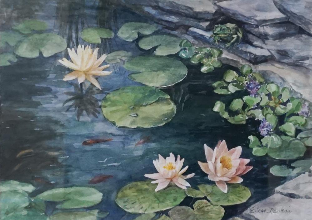 Appraisal: Eileen Navikas th Century School Lily Pond Watercolor on Paper