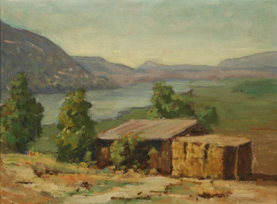 Appraisal: John Sherman American - A Cabin in a Mountain River