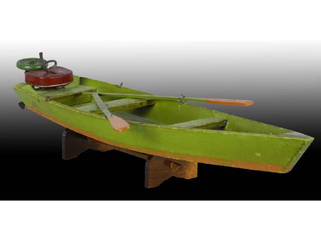 Appraisal: American Made Wooden Toy Boat Description Wind-up with motor Working