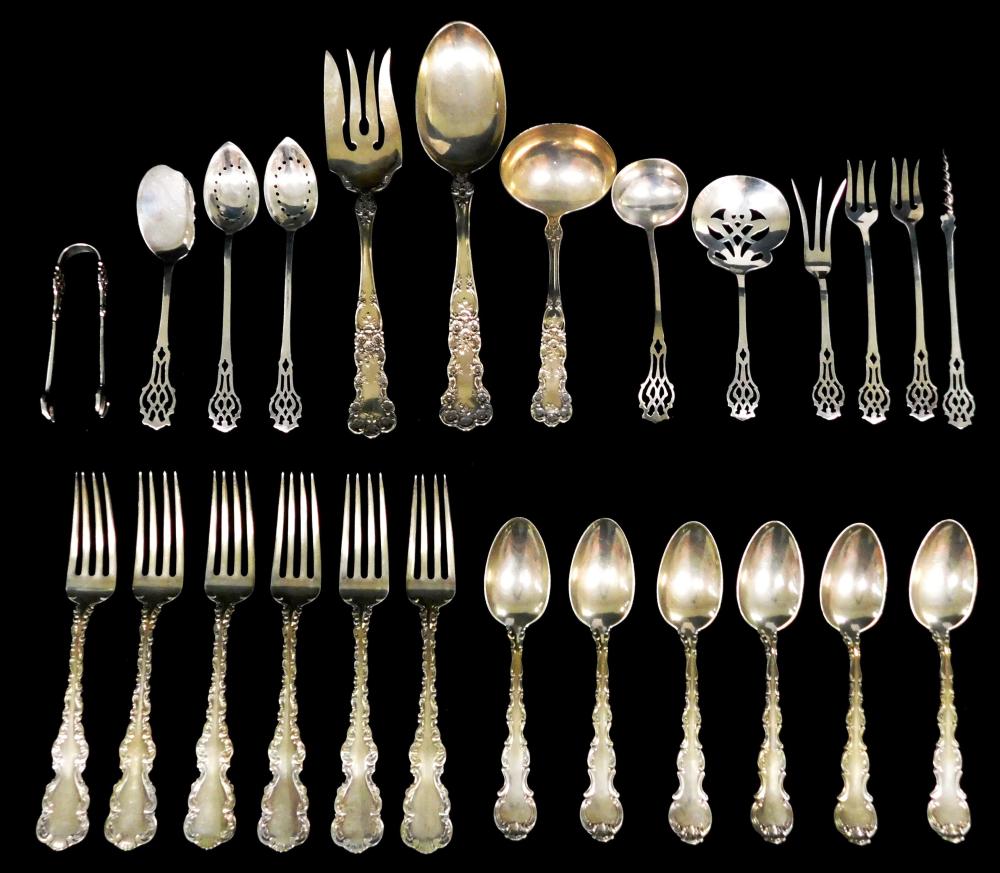 Appraisal: STERLING Gorham etc twenty-five pieces of marked sterling flatware and