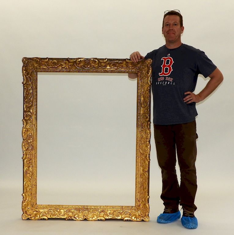 Appraisal: American Gilt Carved Wood Picture Mirror Frame United States st