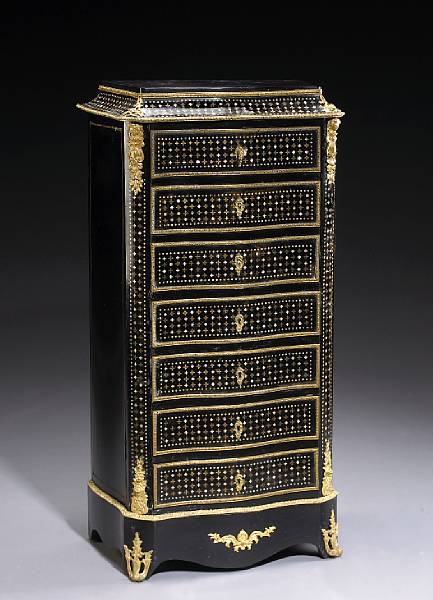 Appraisal: A Napoleon III gilt bronze mounted and shell inlaid ebonized